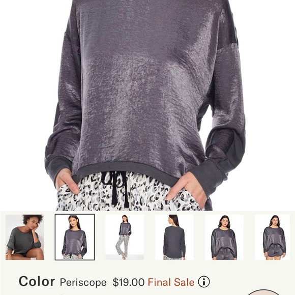 BARE NECESSITIES Rise and Shine Satin and Jersey Pullover - Picture 4 of 5